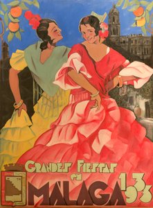 पोस्टर विज्ञापन Grandes Fiestas de Malaga 1933।